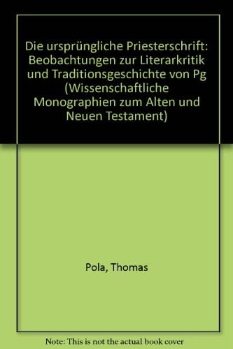 Die ursprünglische Priesterschrift