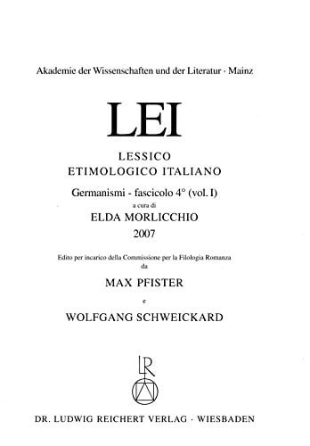 Lessico Etimologico Italiano: Germanismi Vol. 1, Fasc. 4 (Italian Edition)