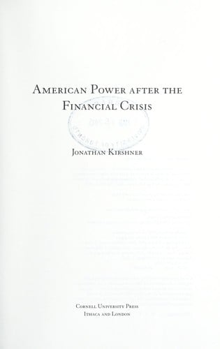 American power after the financial crisis