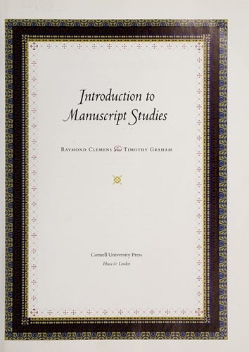 Introduction to manuscript studies