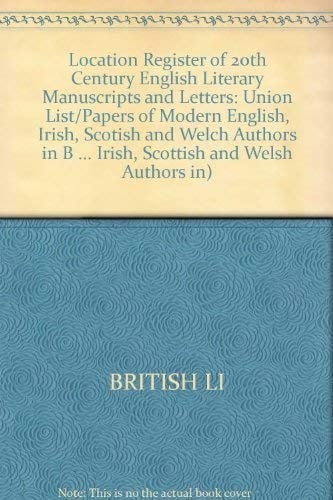 Location register of twentieth-century English literary manuscripts and letters