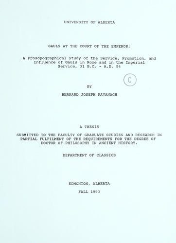 Gauls at the court of the emperor