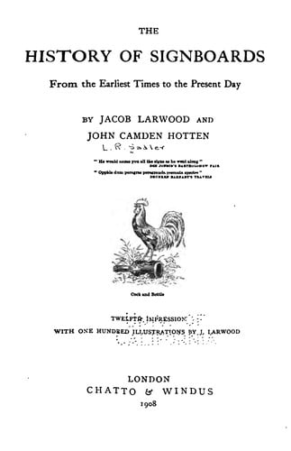 The History of Signboards from the Earliest Times to the Present Day