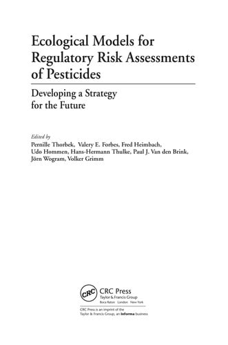 Ecological models for regulatory risk assessments of pesticides