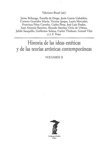 Historia de las ideas estéticas y de las teorías artísticas contemporáneas