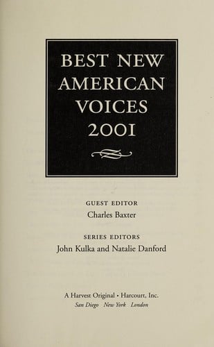 Best new American voices 2001