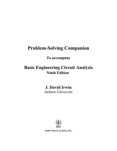 Basic Engineering Circuit Analysis, Problem Solving Companion