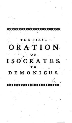 The Orations and Epistles of Isocrates