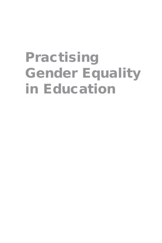 Practising gender equality in education