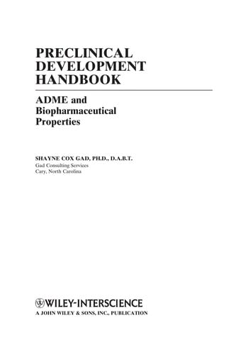 Preclinical development handbook