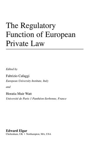 The regulatory function of European private law