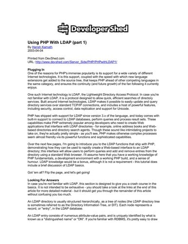 Using LDAP for directory integration
