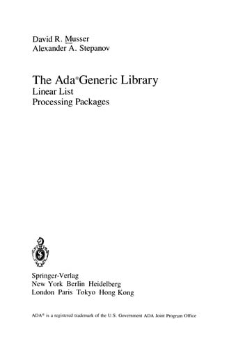 The Ada® Generic Library