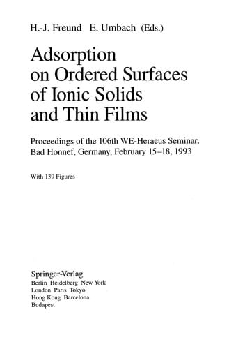 Adsorption on Ordered Surfaces of Ionic Solids and Thin Films