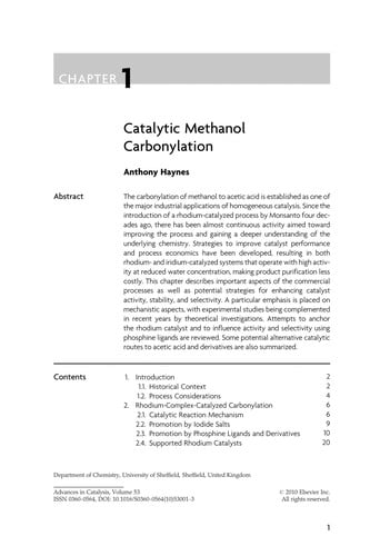 Advances in Catalysis