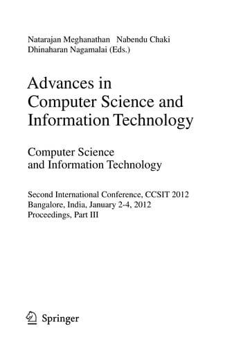 Advances in Computer Science and Information Technology. Computer Science and Information Technology
