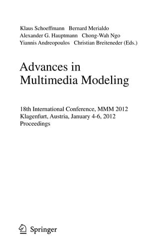 Advances in Multimedia Modeling