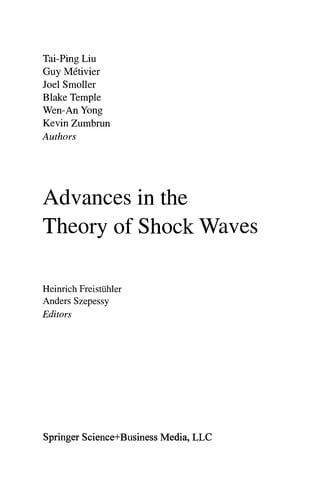 Advances in the Theory of Shock Waves