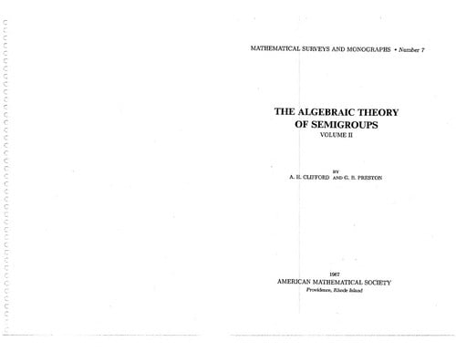 The algebraic theory of semigroups
