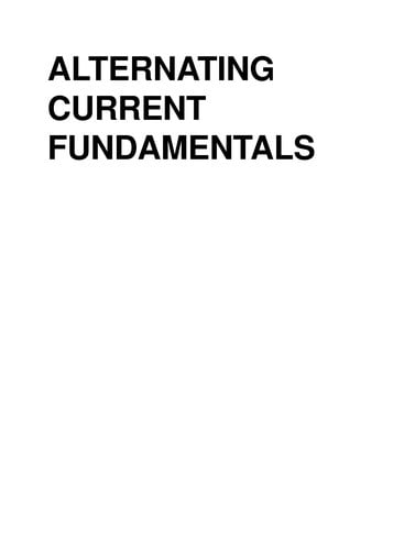 Alternating current fundamentals