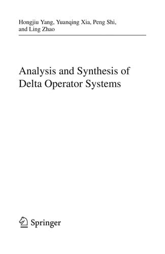 Analysis and synthesis of delta operator systems