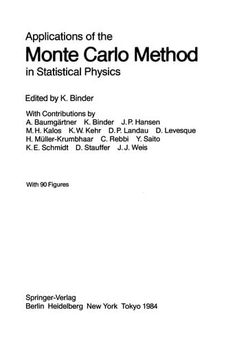 Applications of the Monte Carlo Method in Statistical Physics
