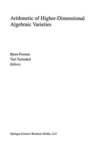 Arithmetic of higher-dimensional algebraic varieties
