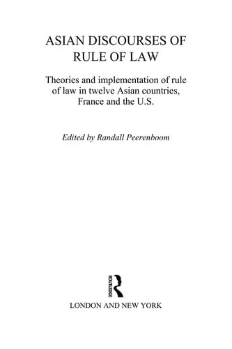 Asian discourses of rule of law