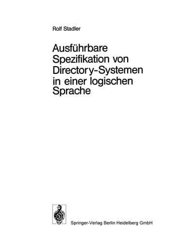 Ausführbare Spezifikation von Directory-Systemen in einer logischen Sprache