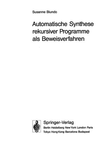 Automatische Synthese rekursiver Programme als Beweisverfahren