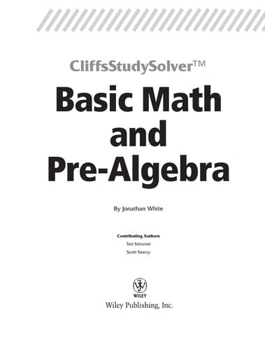 Basic math and pre-algebra