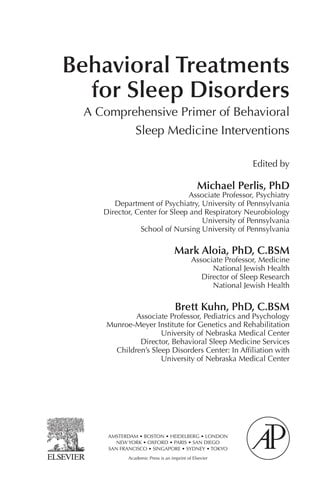 Behavioral treatments for sleep disorders