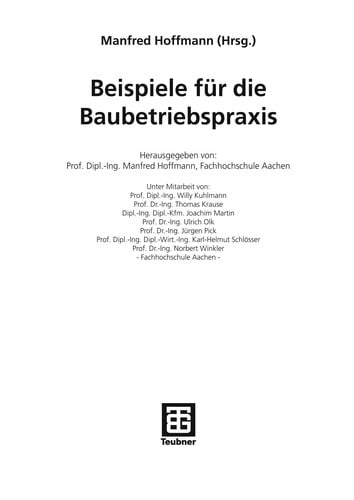 Beispiele fu r die Baubetriebspraxis