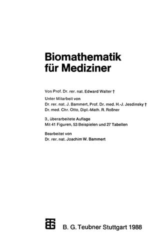 Biomathematik für Mediziner