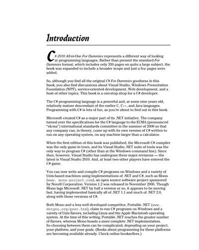 C# 2010 all-in-one for dummies