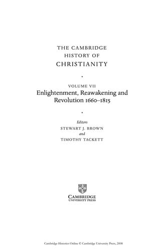 Enlightenment, reawakening and revolution 1660-1815