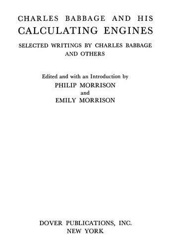 Charles Babbage and his calculating engines