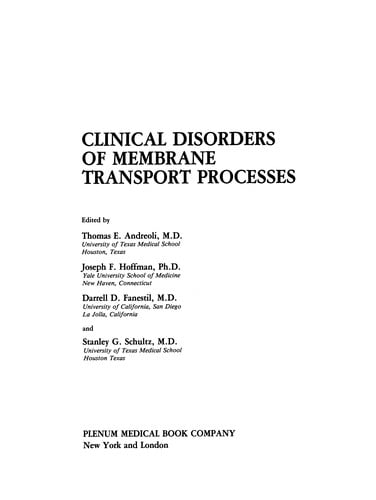 Clinical Disorders of Membrane Transport Processes