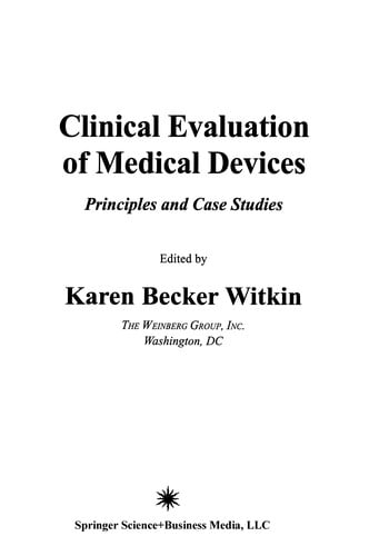 Clinical Evaluation of Medical Devices