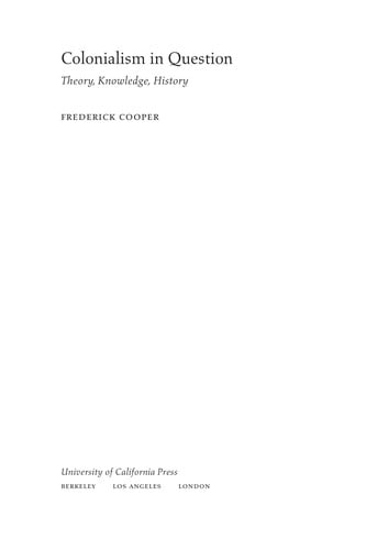 Colonialism in question