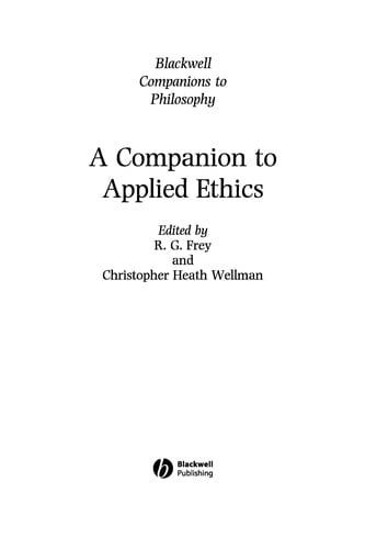 A companion to applied ethics