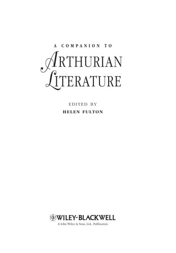 A companion to Arthurian literature