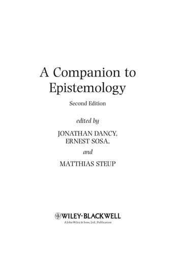 A companion to epistemology