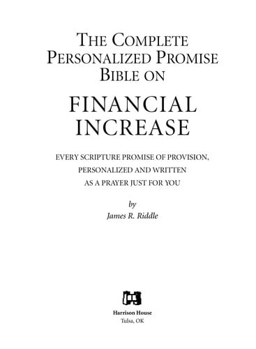The complete personalized promise Bible on financial increase
