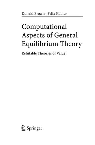 Computational aspects of general equilibrium theory