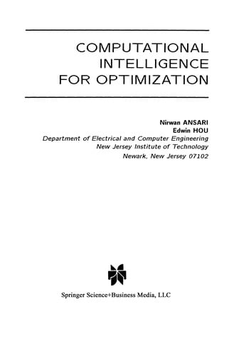 Computational Intelligence for Optimization