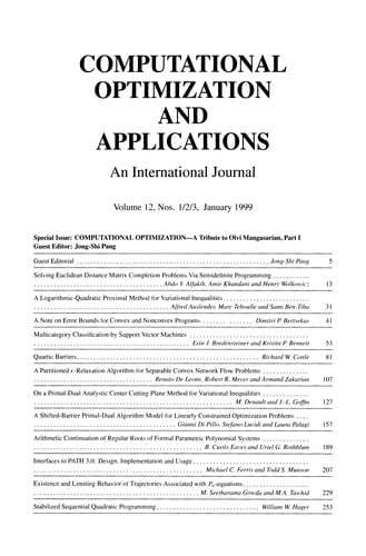 Computational Optimization