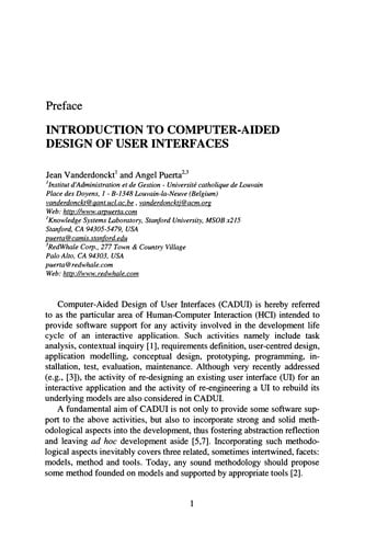 Computer-Aided Design of User Interfaces II