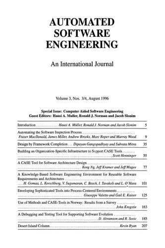 Computer Aided Software Engineering