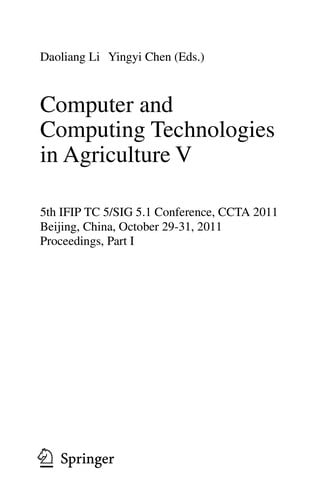 Computer and Computing Technologies in Agriculture V